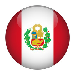 Obraz premium Peru 3D Rounded Flag with Transparent Background 