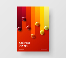 Fototapeta na wymiar Minimalistic poster design vector illustration. Amazing 3D spheres company brochure template.