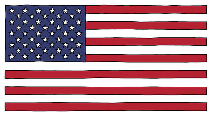 Obraz premium hand drawn usa flag transparent PNG