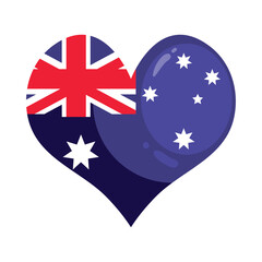 flat australian flag heart