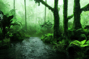 Fototapeta na wymiar rain forest nature background 