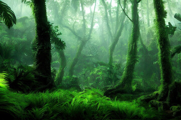 Obraz premium rain forest nature background 