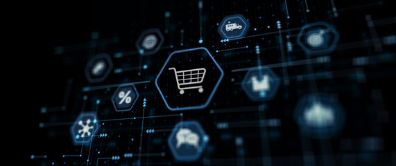 Online E-Commerce abstract business technology internet concept