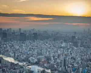 Fototapeta premium sunset over the city