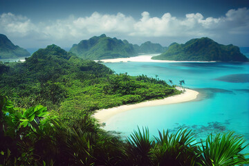tropical island background
 - obrazy, fototapety, plakaty