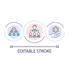 Fototapeta premium Company employees structure loop concept icon. Corporate organization. Human resources management abstract idea thin line illustration. Isolated outline drawing. Editable stroke. Arial font used