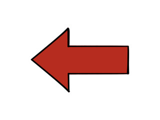 左方向の赤い矢印イラスト素材