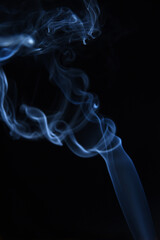 white smoke isolated on black background ideal for texture background