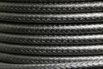 Closeup of a metallic silver wire