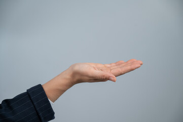 Close-up of a woman's hand palm up. 