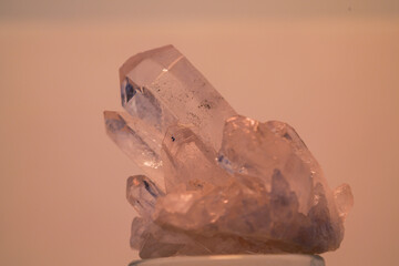 Quartz with mineral crystals against a black background