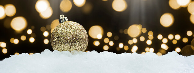 beautiful christmas spheres on bokeh blur background