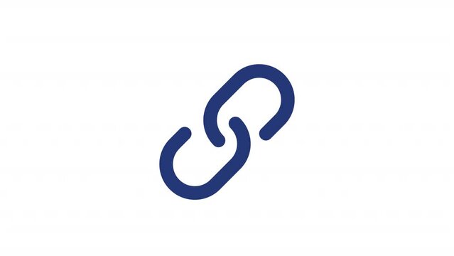 Animated hyperlink color ui icon. Digital reference. Website redirection. Seamless loop HD video with alpha channel on transparent background. Simple filled line RGB pictogram animation
