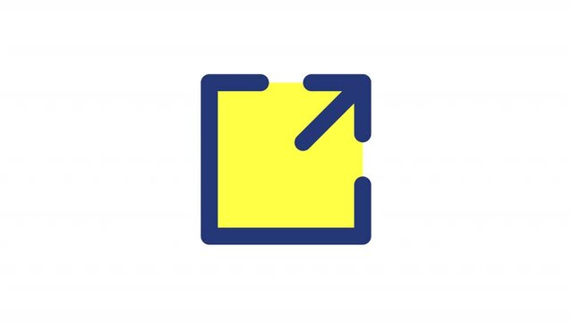 Animated external link color ui icon. Other website redirection. Reference. Seamless loop HD video with alpha channel on transparent background. Simple filled line RGB pictogram animation