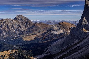 Seceda, Włochy , Dolomity, Tyrol, góry, wschód słońca, zachód słońca