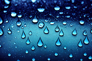 Colorful water droplets close view