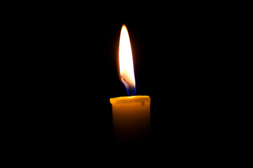 Burning candle in the dark, Kharkiv, Ukraine