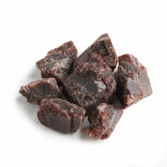 Himalayan black salt rock crystals,  Kala Namak isolated on white