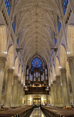 inside the St Patrick's cathedral, New York, USA