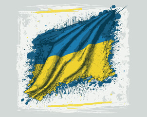 Flag of Ukraine, vector illustration with a grunge texture