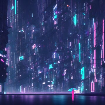 Cyberpunk megapolis at night © WabiSabi vibes