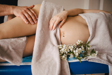 pregnant woman on a massage