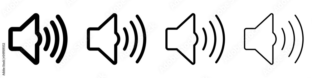 Sticker sound volume icons. speaker volume icons isolated. set of vector icons