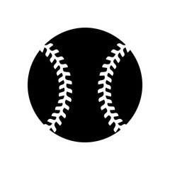 Baseball ball icon. Black baseball ball sign on white background. Vector illustration
