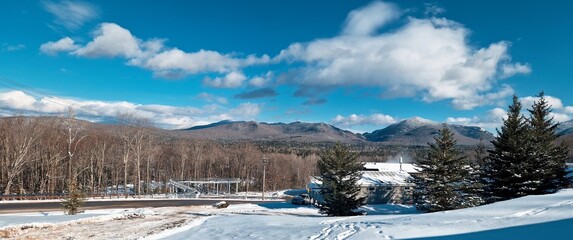 Lake Placid (NY) in winter. Mt. Van Hoevenberg Olympic Bobsled Run