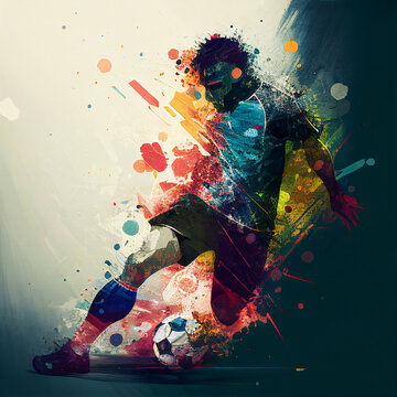 Colorful abstract soccer background. Soccer poster. Football background. Football poster