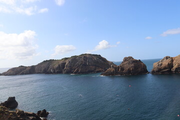 port, sark, sercq, mer, bateau, ch&acirc;teau, la seigneurie, la coup&eacute;e