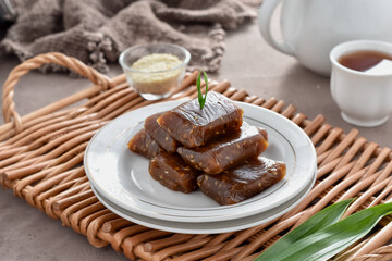 Jenang Ketan Dodol Wijen, Made from glutinous rice flour, coconut milk, brown sugar and pandan...