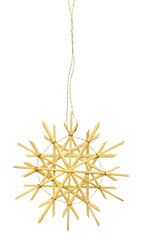 Beautiful Christmas star made from straw, cut out.
