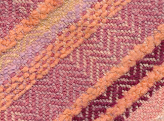 Fototapeta premium Closeup of handwoven colorful towel.