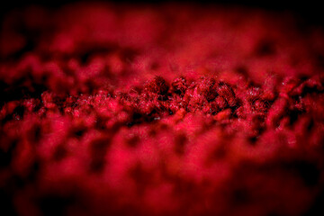 Rote Faser eines Teppichs