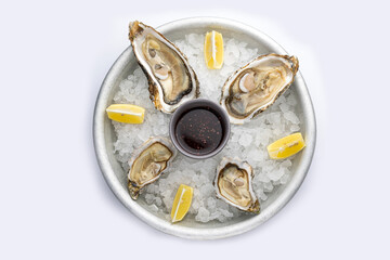 oysters on ice in a restaurant
