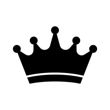 Crown icon. Black king crown symbol. Isolated crown icon. Vector illustration.