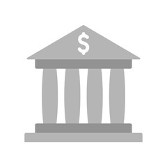 Bank building facade, university or government institution isolated on white background.