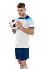 Soccer player with the uniform of his country.