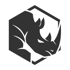 Rhino logo template Icon Illustration Brand Identity isolated