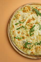 delicious pizza with cheese and vegetables

