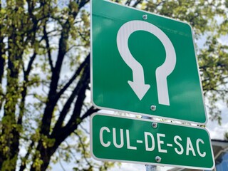 cul-de-sac sign road street no exit 