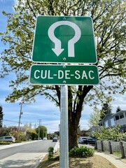 cul-de-sac sign road street no exit  - obrazy, fototapety, plakaty