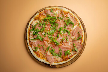 delicious pizza with cheese and vegetables

