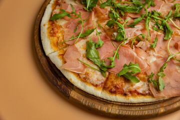 delicious pizza with cheese and vegetables
