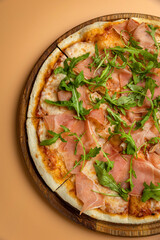 delicious pizza with cheese and vegetables
