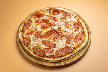 delicious pizza with cheese and vegetables
