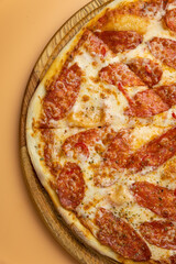 delicious pizza with cheese and vegetables
