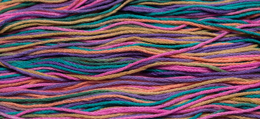 Cotton thread with different colors