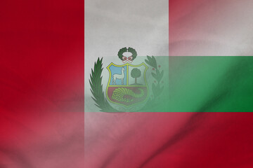 Obraz premium Peru and Bulgaria official flag international contract BGR PER
